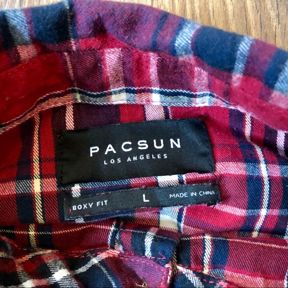 FINAL $ PACSUN Short Sleeve Distressed Button Up - Picture 2 of 8